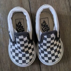 Toddler Checkered Print Vans Slip-Ons